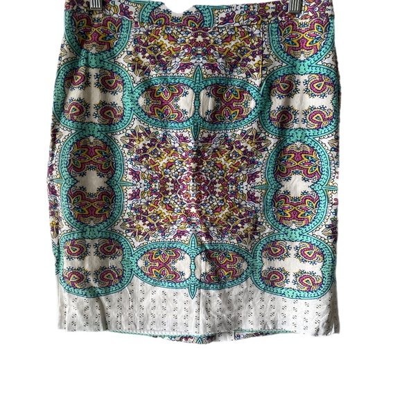 Anthropology Maeve Vibrant Pencil Skirt Boho lined Skirt back zip - Picture 1 of 4